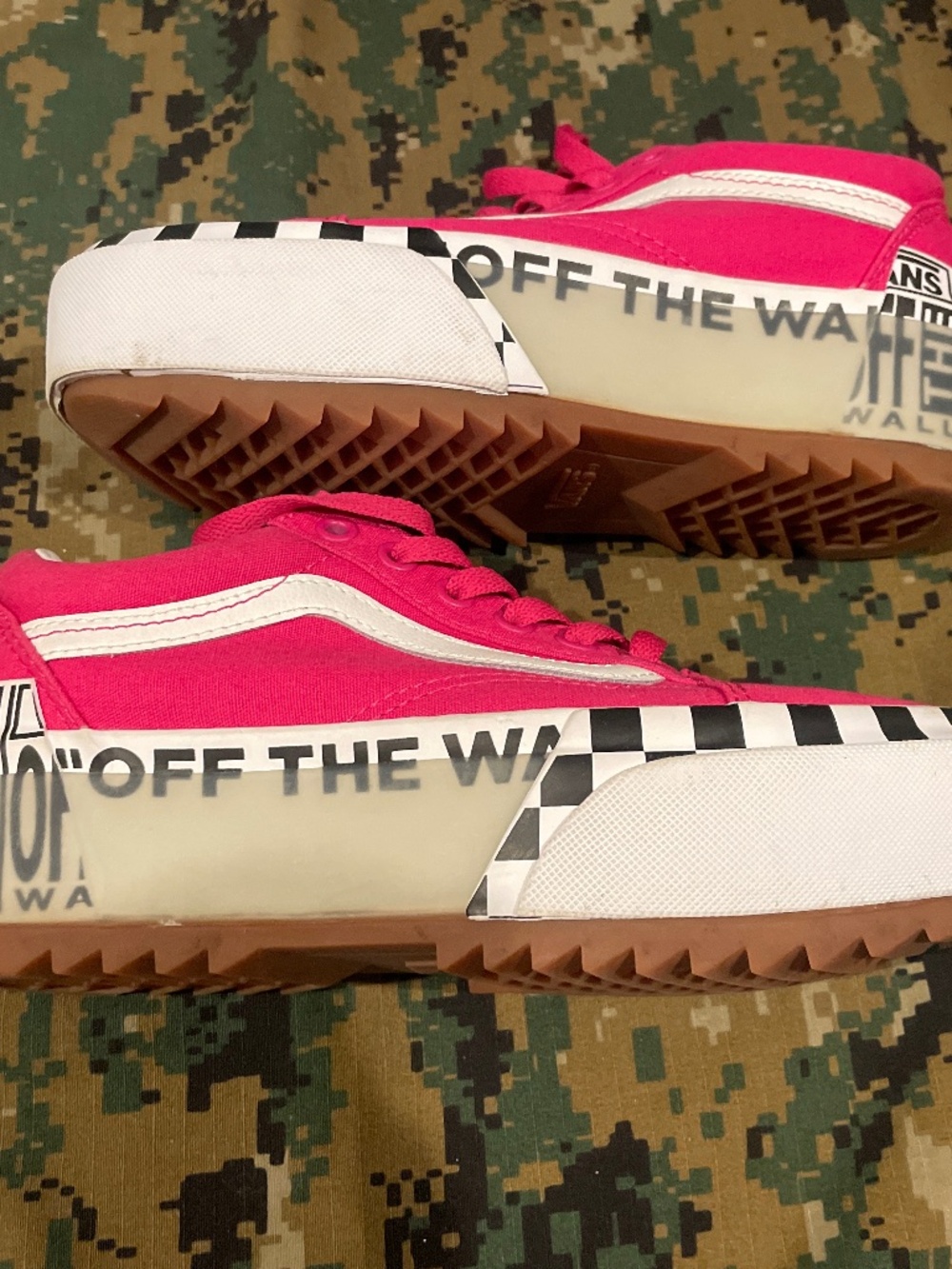 Pink platform vans Sz W6/M4.5 (22.5cm)